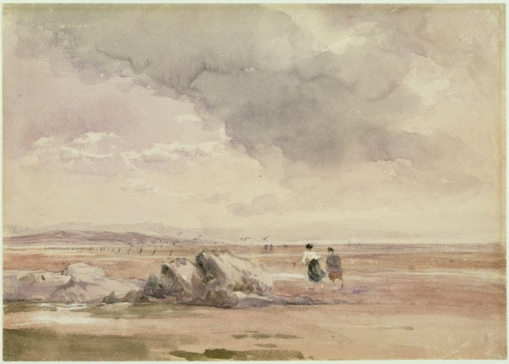 Detail of On Lancaster Sands, Low Tide, c.1840-47 by David Cox