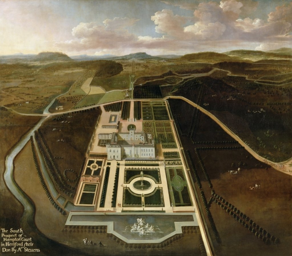 Detail of South Prospect of Hampton Court, Herefordshire, c.1705 by John Stevens