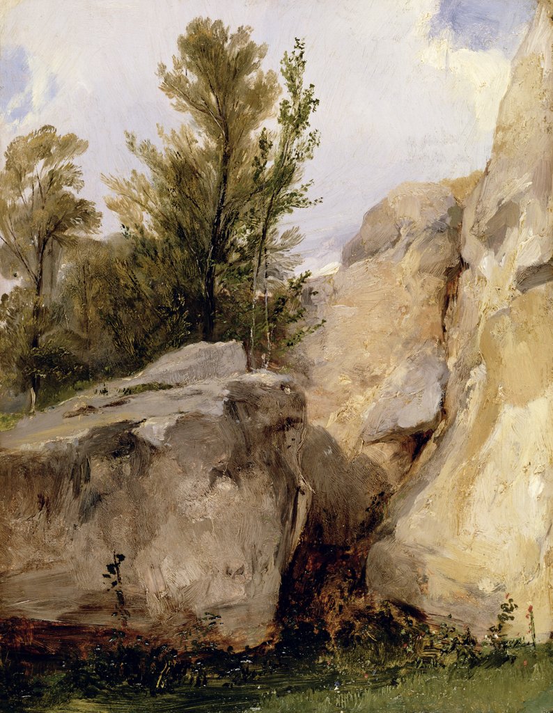 Detail of In the Forest of Fontainebleau, c.1825 by Richard Parkes Bonington