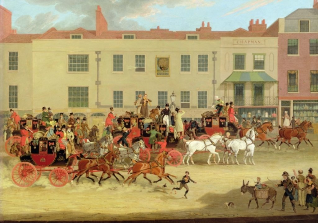 Detail of The North Country Mails at the Peacock, Islington, 1821 by James Pollard