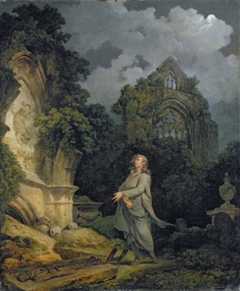 Detail of Visitor to a Moonlit Churchyard, 1790 by Philip James de Loutherbourg