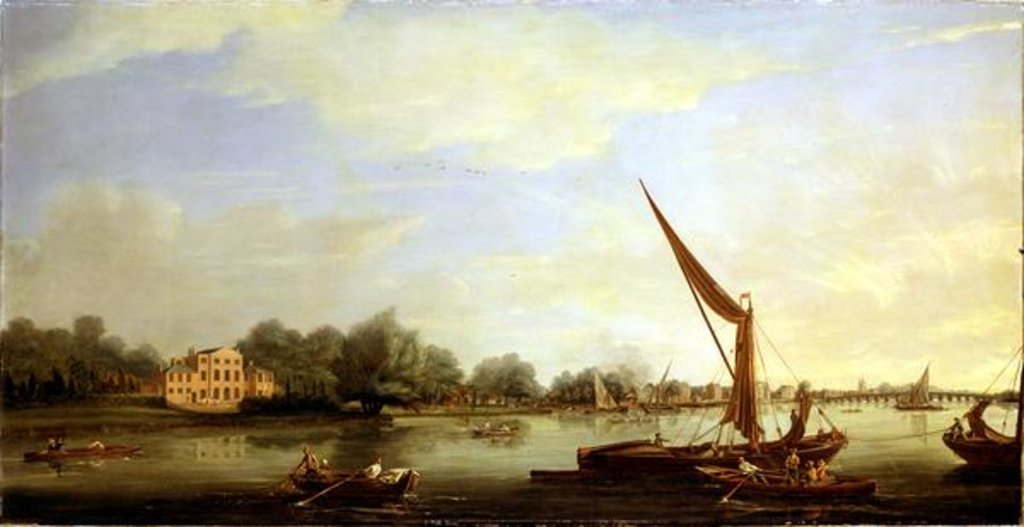 Detail of The Thames at Chelsea, 1784 by Thomas Whitcombe