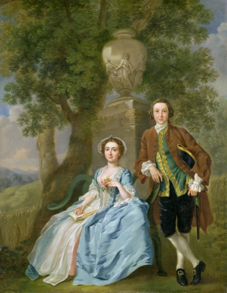 Detail of Portrait of George and Margaret Rogers, c.1748-50 by Francis Hayman