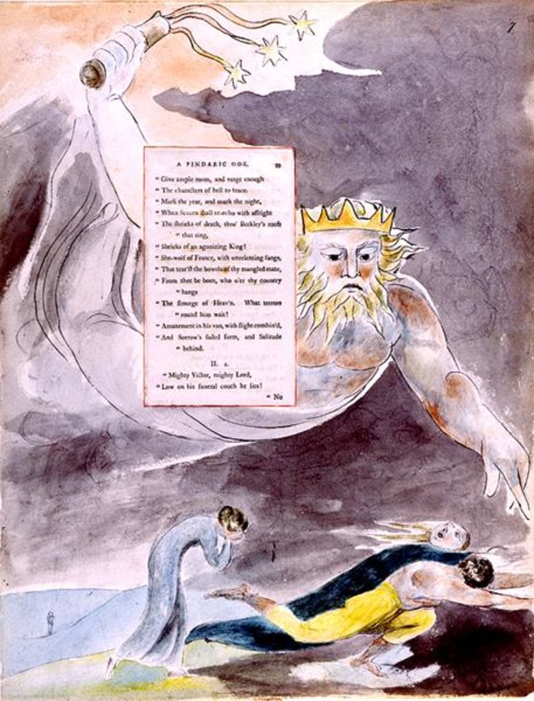 Detail of The Bard, A Pindaric Ode: 'O'er thy Country Hangs, The Scourge of Heaven by William Blake
