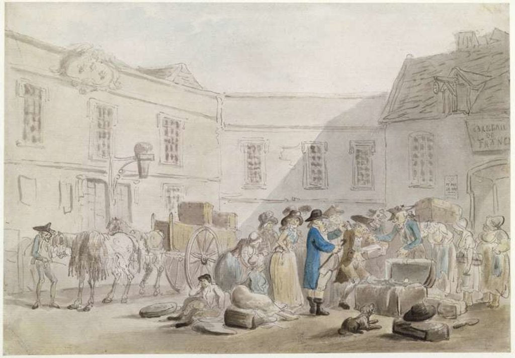 Detail of The Customs House at Boulogne by Thomas Rowlandson