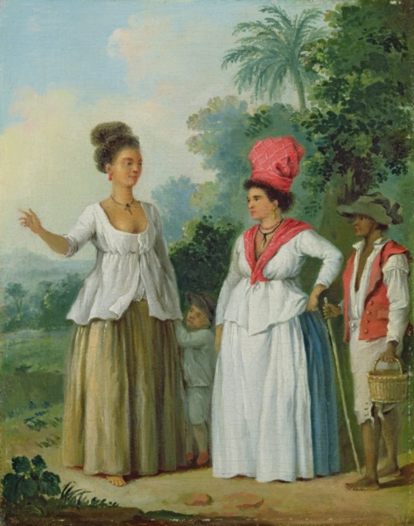 Detail of West Indian Women of Colour, with a Child and Black Servant, c.1780 by Agostino Brunias
