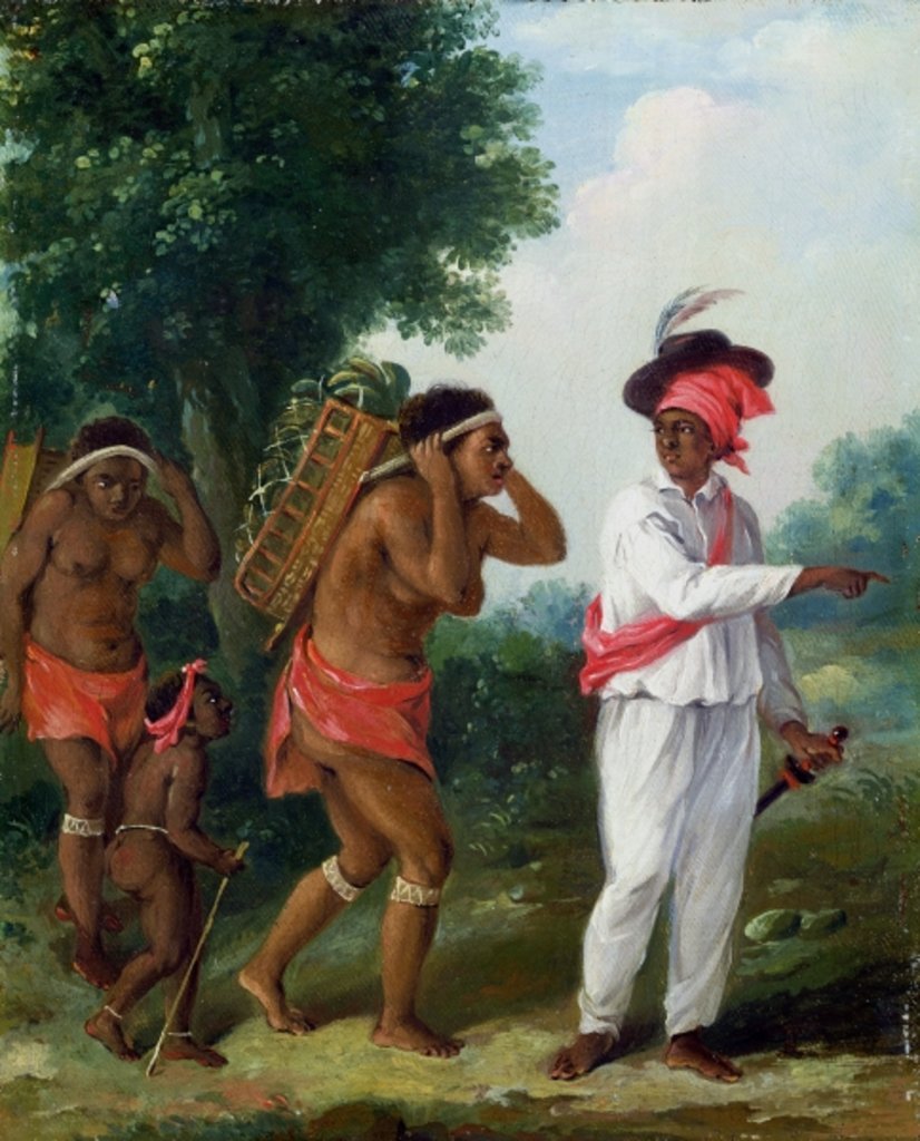 Detail of West Indian Man of Colour, Directing two Carib Women with a Child, c.1780 by Agostino Brunias