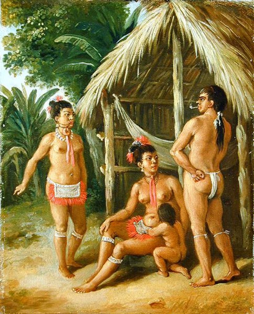 Detail of A Leeward Islands Carib Family outside a Hut, c.1780 by Agostino Brunias
