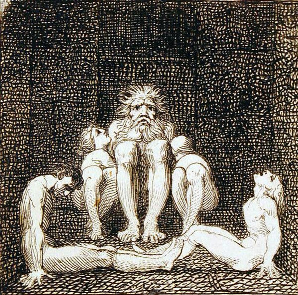 Detail of oes Thy God O' Priest Take Such Vengeanc by William Blake