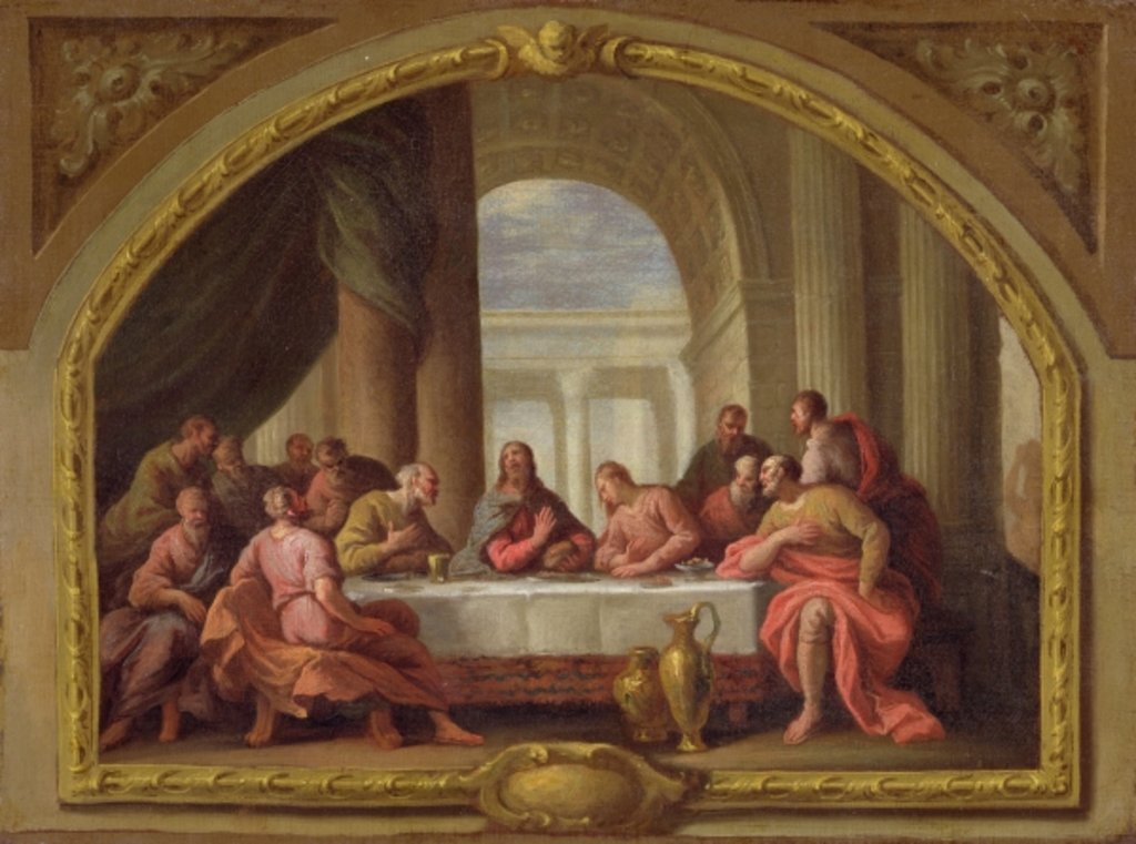 Detail of Sketch for 'The Last Supper', St. Mary's, Weymouth, formerly attributed to Antonio Verrio c.1719-20 by James Thornhill