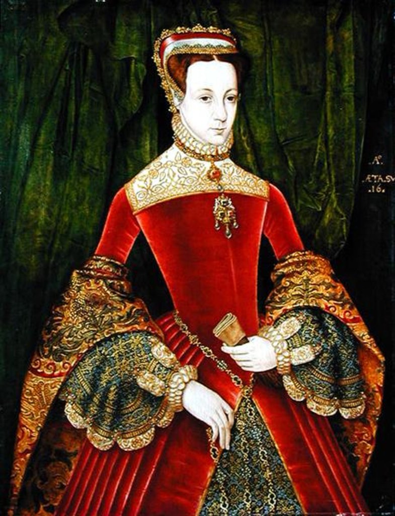 Detail of Portrait of a Woman, aged 16, previously identified as Mary Fitzalan, Duchess of Norfolk, 1565 by Hans Eworth or Ewoutsz