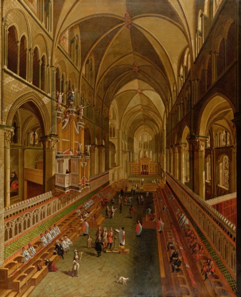 Detail of Interior of Canterbury Cathedral, c.1675-1700 by English School