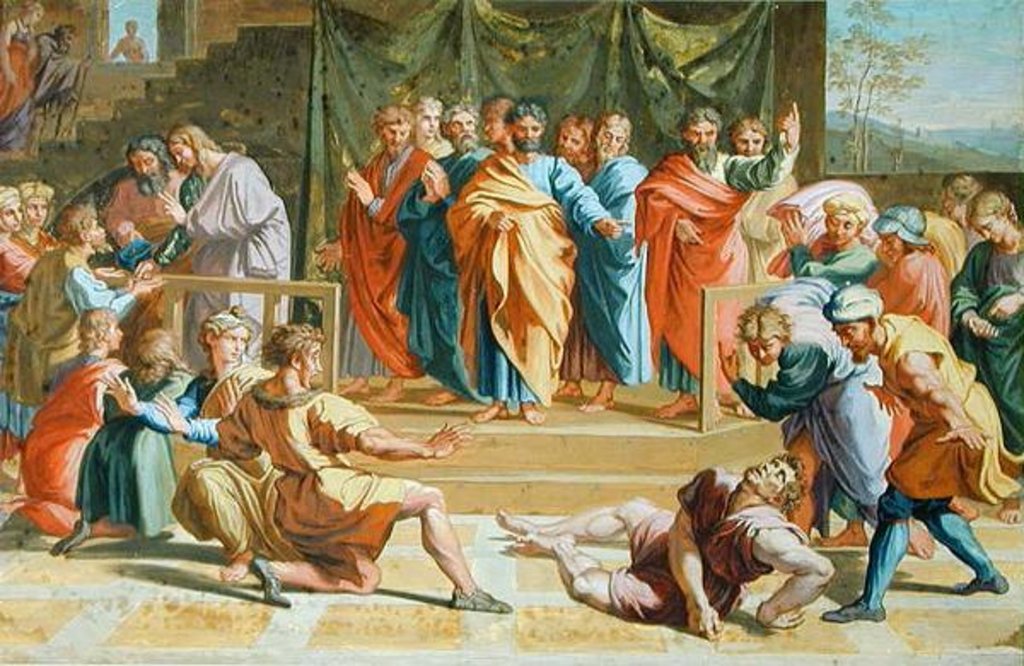 Detail of Death of Ananias, after a painting by Raphael 1740 by Joseph Goupy