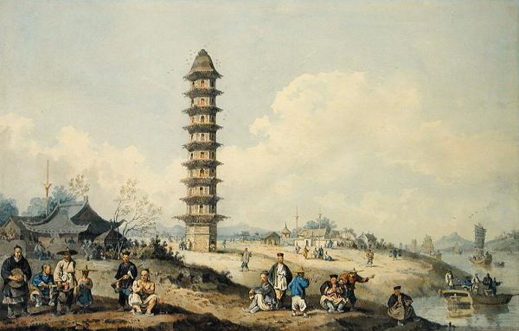 Detail of City of Lin Tsin, Shantung, with a view of the grand canal by William Alexander