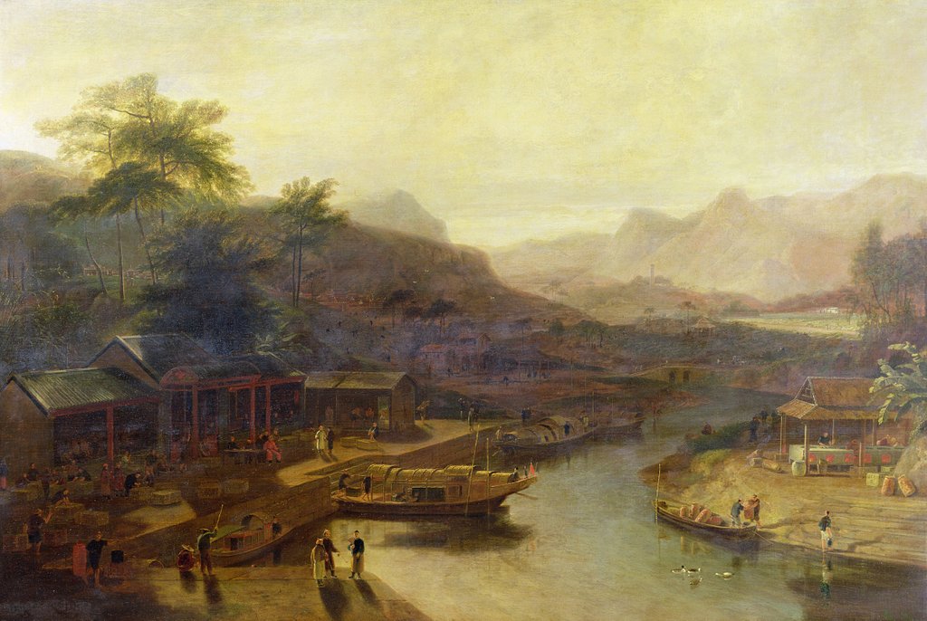 Detail of A View in China: Cultivating the Tea Plant, c.1810 by William Daniell