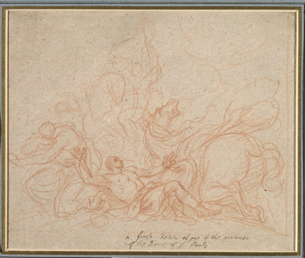 Detail of Sketch for the Conversion of St. Paul for the dome of St. Paul's Cathedral by James Thornhill