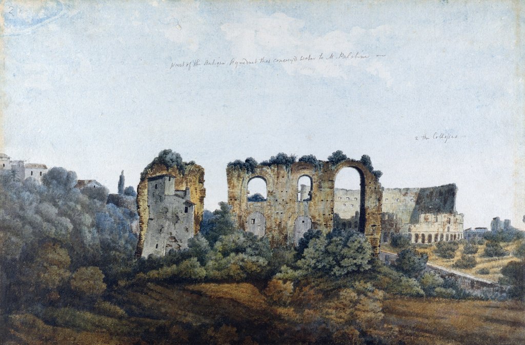 Detail of The Claudean Aqueduct and Colosseum, 1778 by Thomas Jones