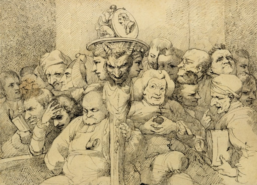 Detail of Literary Characters Assembled Around the Medallion of Shakespeare, 1776 by John Hamilton Mortimer