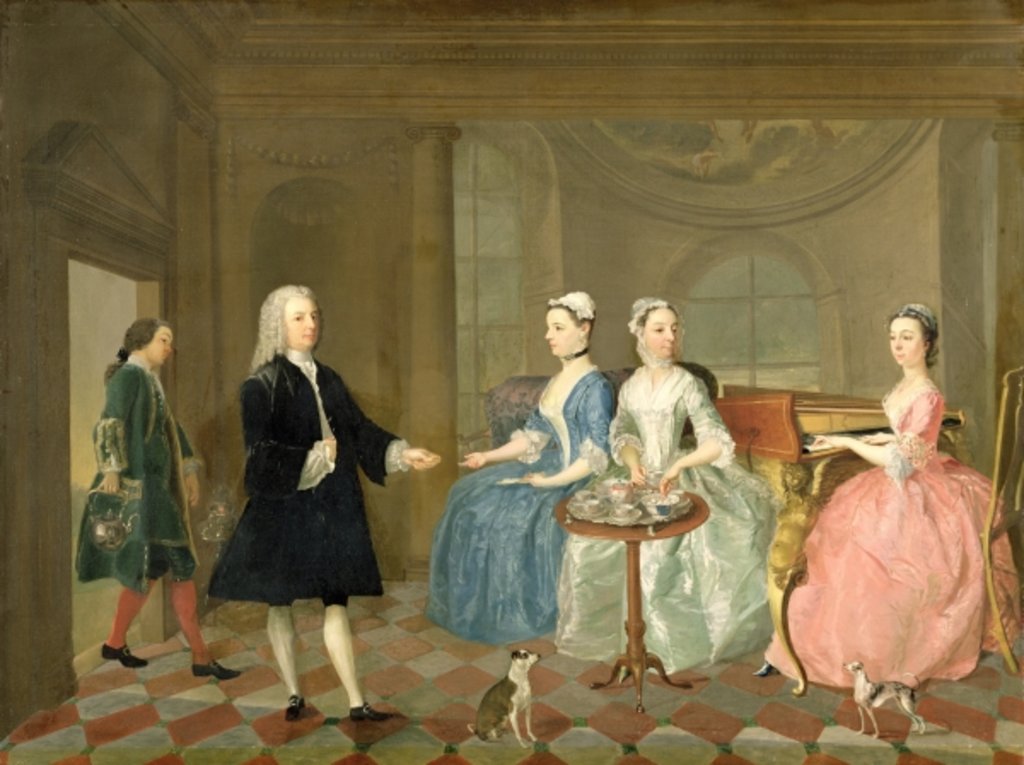 Detail of A Family Being Served with Tea, c.1740-45 by English School