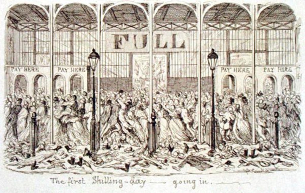 Detail of Mayhew's Great Exhibition of 1851: The First Shilling Day - Going In, 1851 by George Cruikshank