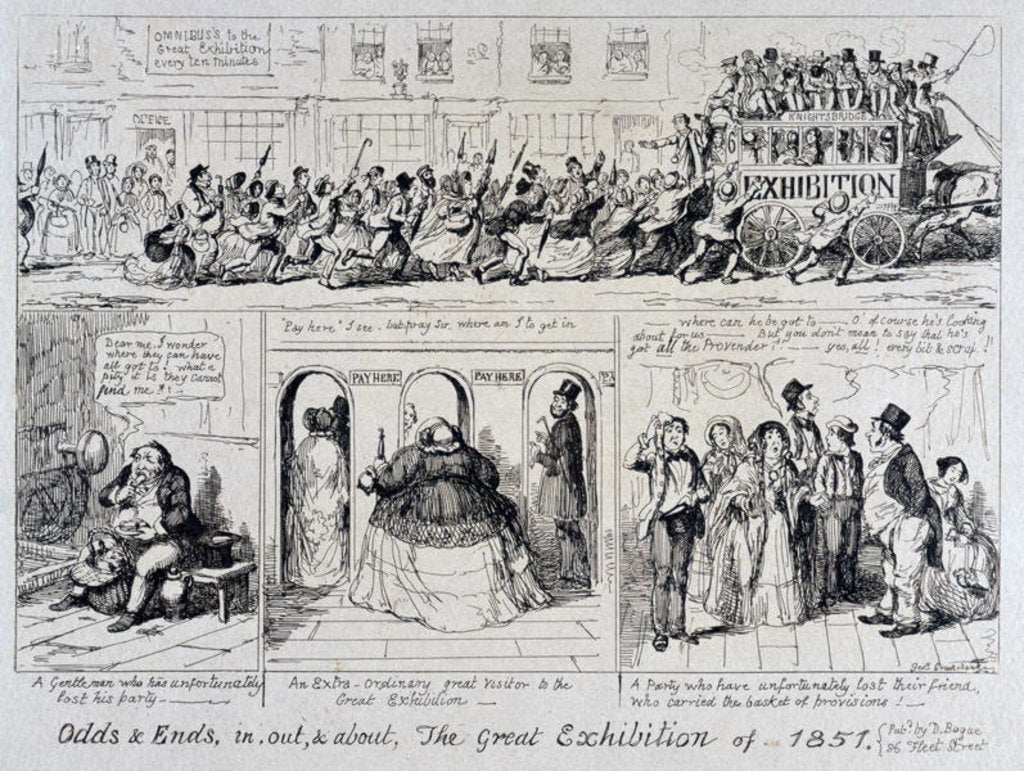 Detail of Mayhew's Great Exhibition of 1851: Odds and Ends, in, out, and about, 1851 by George Cruikshank