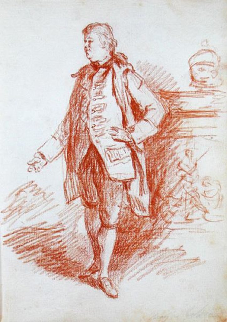 Detail of Portrait of a Man, called Edward Gibbon from 'Sketchbook of Portrait Studies', 1760s by Thomas Patch