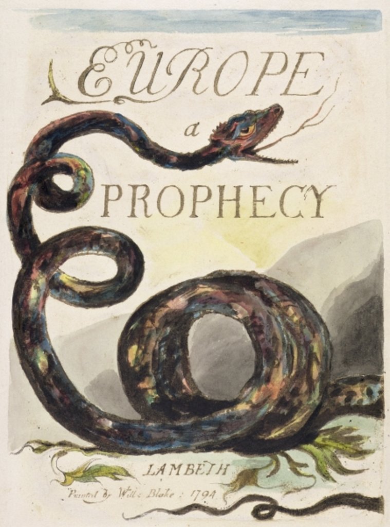 Detail of Title Page from 'Europe. A Prophecy', 1794 by William Blake