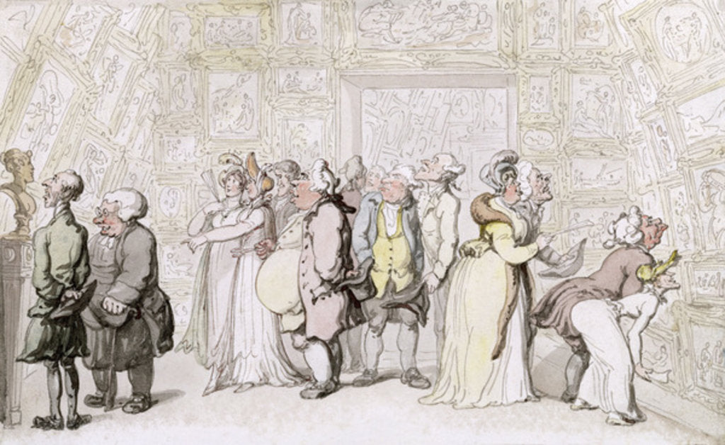Detail of Viewing at the Royal Academy, c.1815 by Thomas Rowlandson
