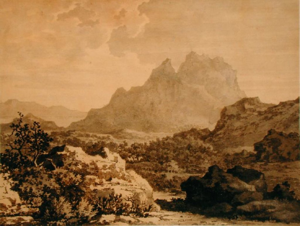 Detail of Mountainous Landscape, c.1780 by Alexander Cozens