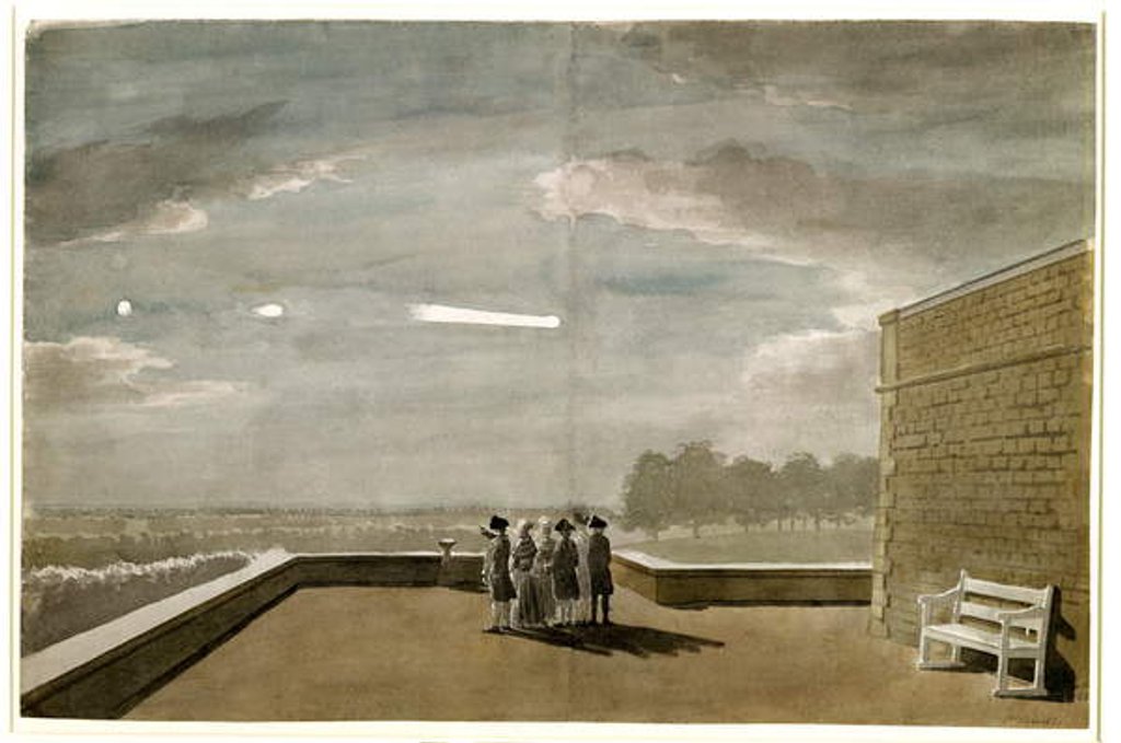 Detail of The Meteor of August 18, 1783, as seen from the East Angle of the North Terrace, Windsor Castle, 1783 by Paul Sandby