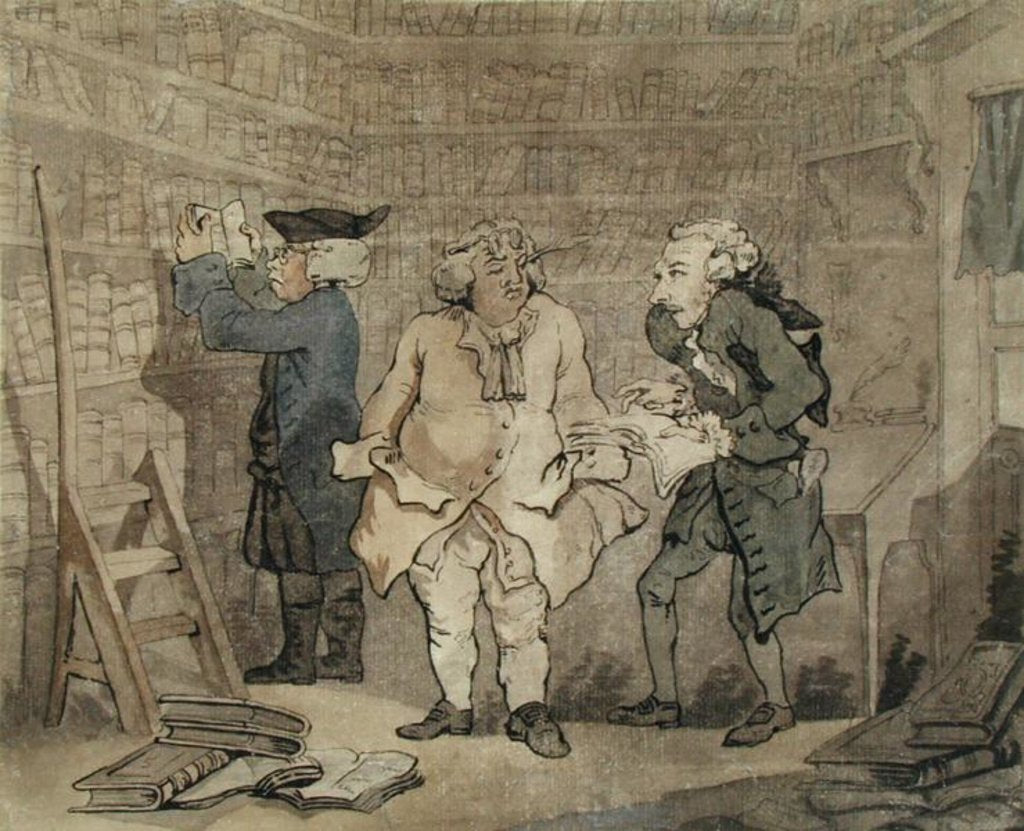 Detail of The Author and his Publisher, 1784 by Thomas Rowlandson