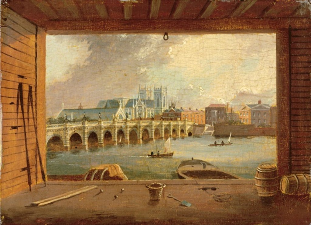 Detail of A View of Westminster Bridge by Daniel Turner