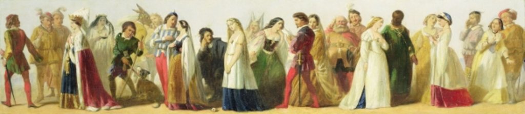 Detail of Procession of characters from Shakespeare by Irish School