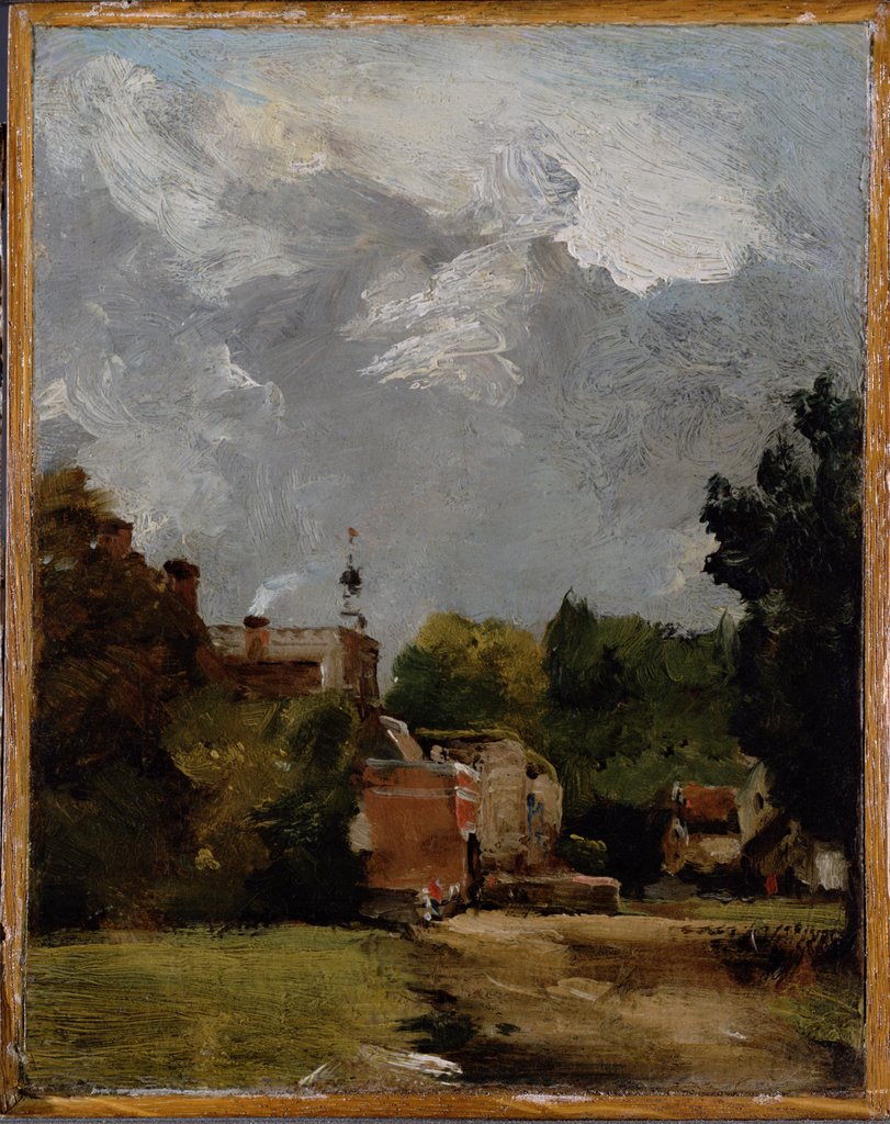 Detail of East Bergholt Church from Church Street by John Constable