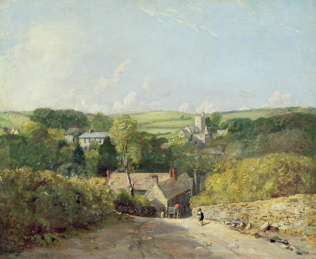 Detail of A View of Osmington Village with the Church and Vicarage, 1816 by John Constable