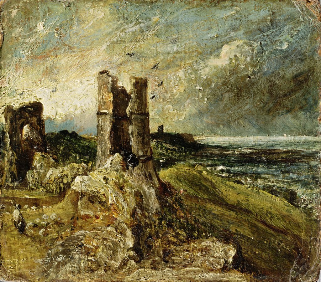 Detail of Sketch of Hadleigh Castle by John Constable
