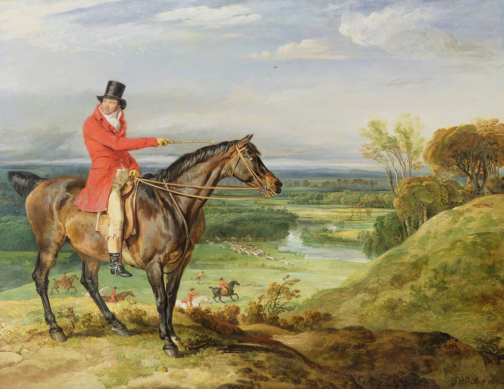 Detail of John Levett hunting in the Park at Wychnor, Staffordshire, 1814-18 by James Ward