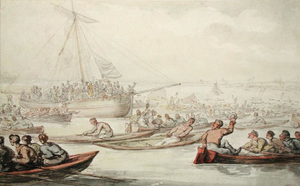 Detail of The Annual Sculling Race for Doggett's Coat and Badge, c.1805-10 by Thomas Rowlandson