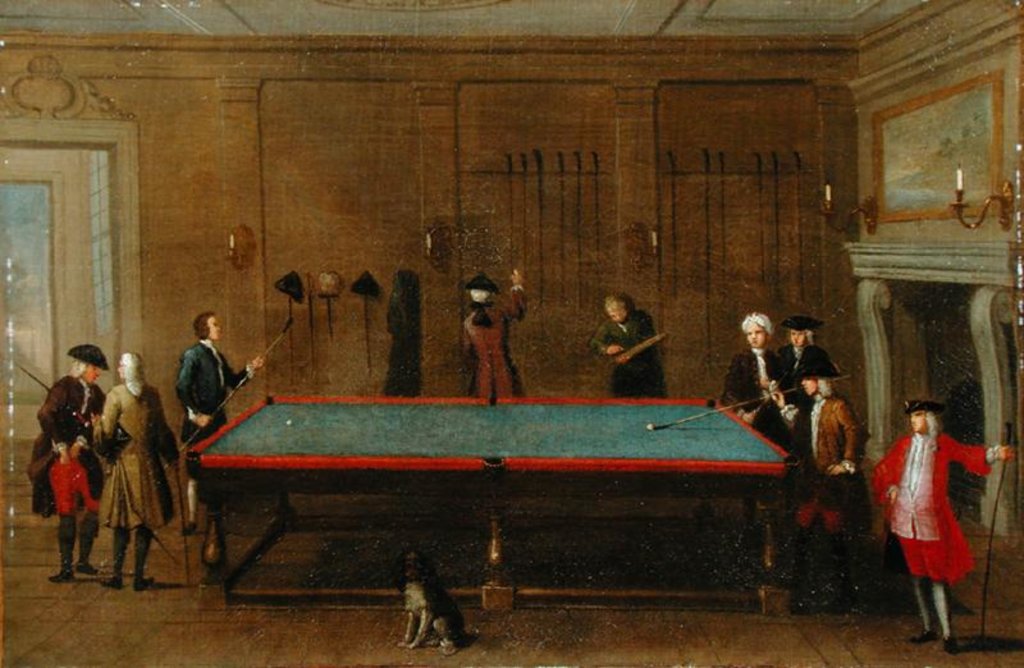 Detail of The Billiard Room ca 1725 by School English