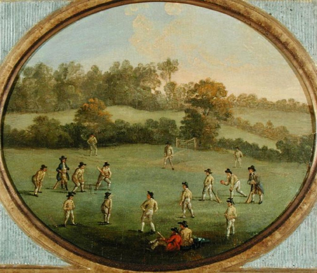 Detail of A Game of Cricket after a painting by Francis Hayman by English School