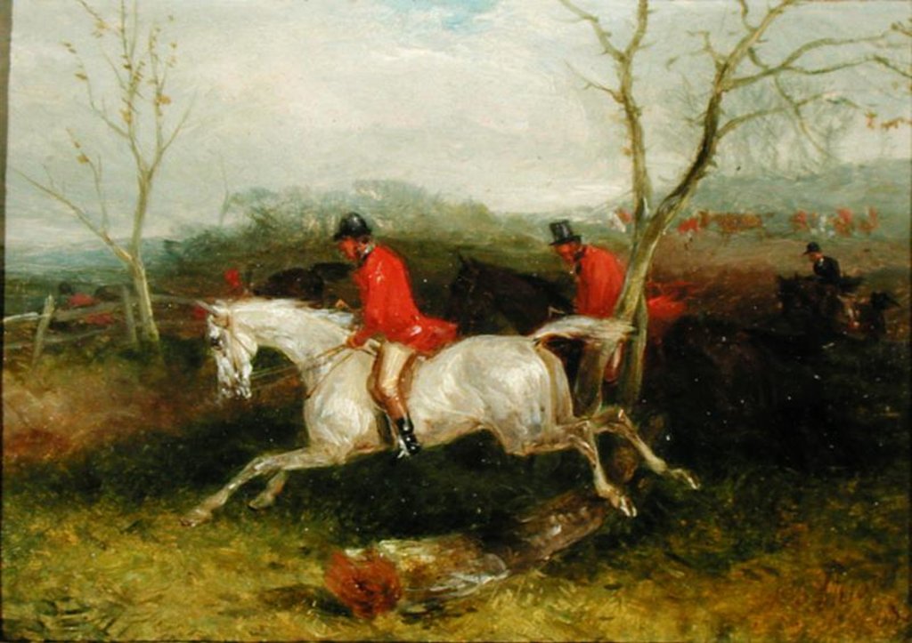 Detail of Foxhunting: Coming to a Fence by William Joseph Shayer