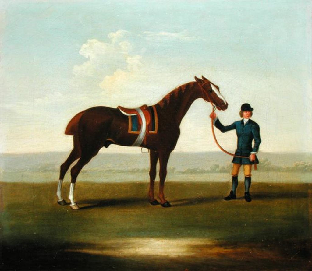 Detail of A Chestnut Horse held by a Groom by James Seymour