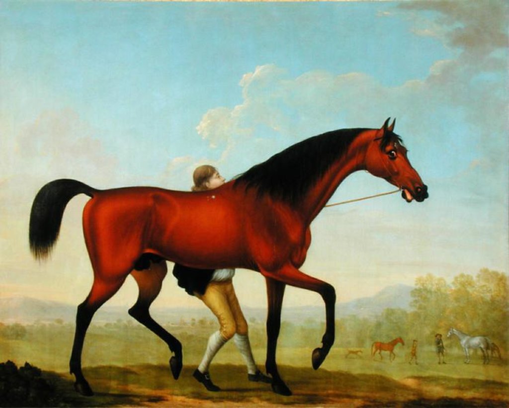 Detail of The Duke of Ancaster's Bay Stallion, Blank, walking towards a Mare by William Shaw