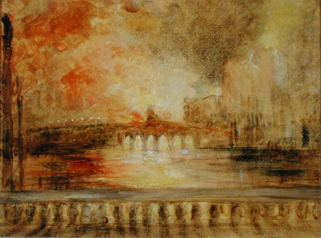 Detail of The Burning of the Houses of Parliament, previously attributed to J.M.W. Turner by English School