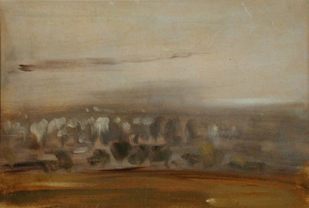 Detail of Landscape with Trees on a Slope previously attributed to J.M.W. Turner and also attributed to Peter de Wint by English School