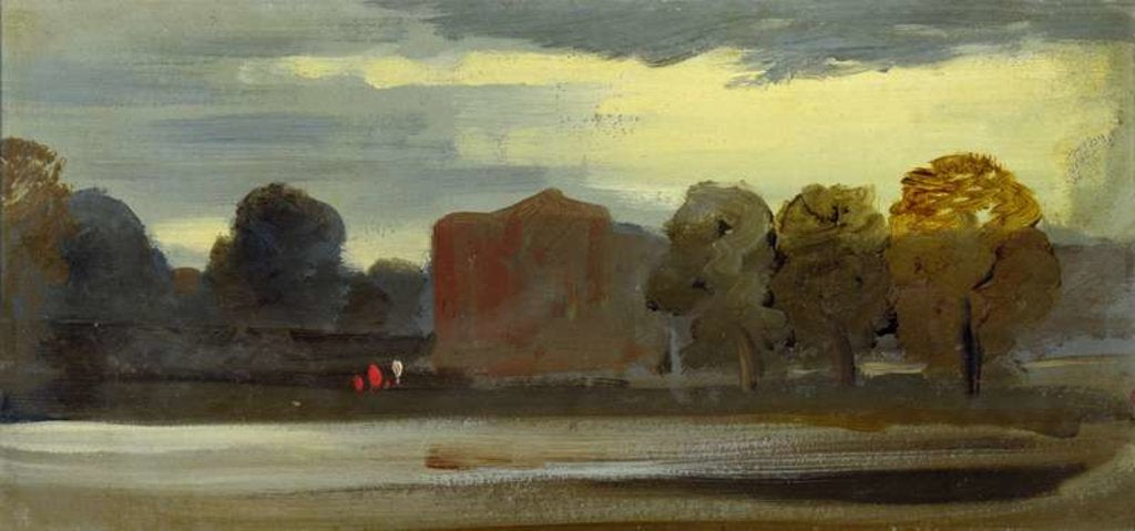 Detail of Landscape with Lake previously attributed to J.M.W. Turner and also attributed to Peter de Wint, 1828-29 by English School