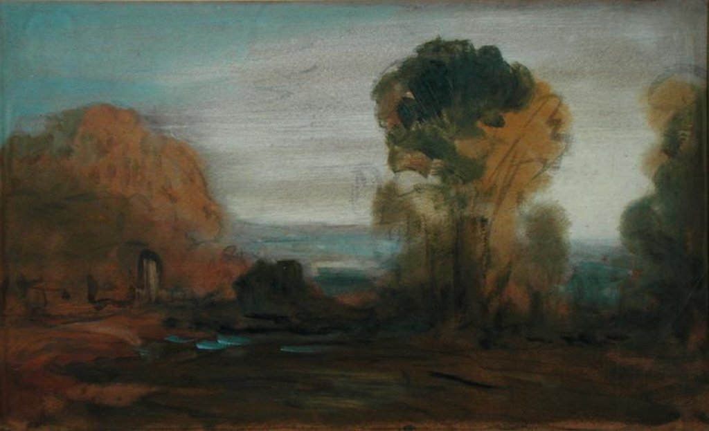Detail of Landscape with Trees, previously attributed to J.M.W. Turner and also attributed to Peter de Wint by English School