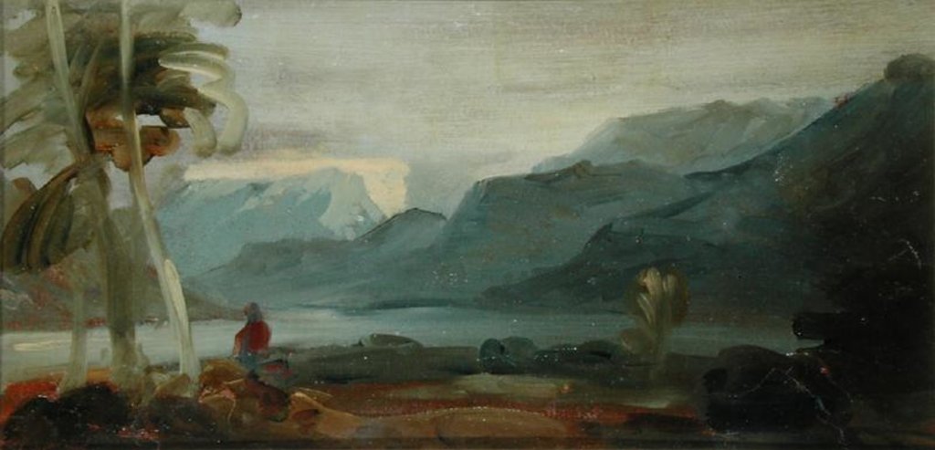Detail of Mountainous Landscape with Figures and Cattle, previously attributed to J.M.W. Turner and also attributed to Peter de Wint, 1806-07 by English School