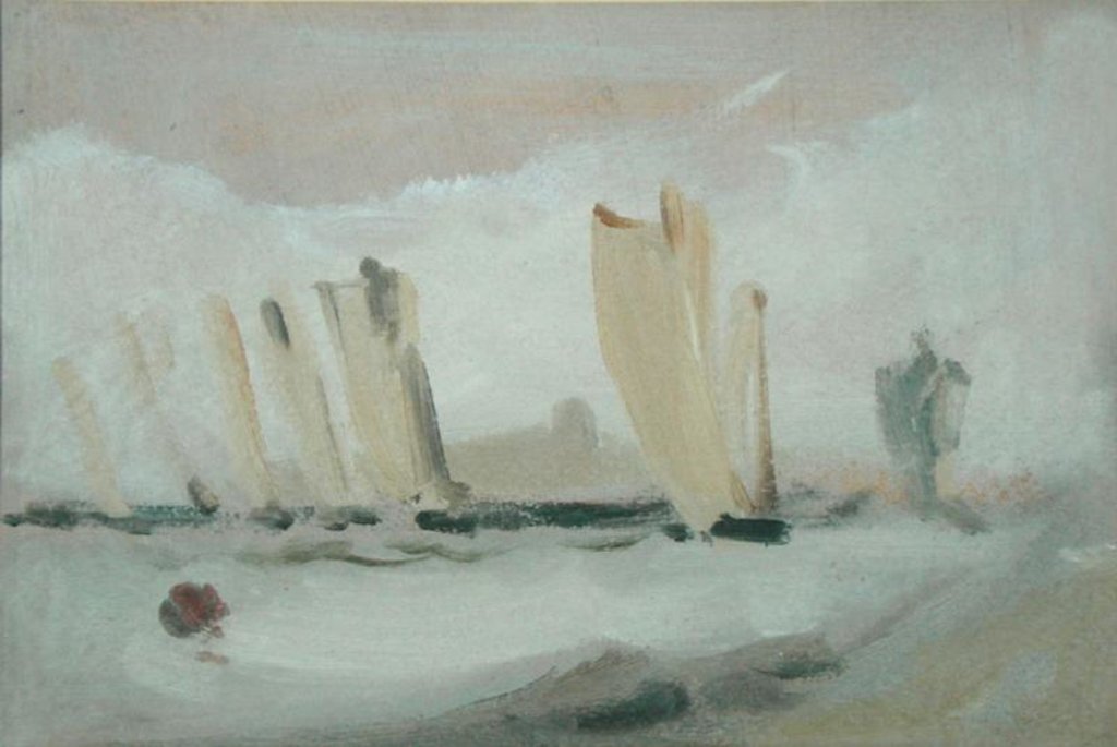 Detail of Yacht Racing on the Solent, previously attributed to J.M.W. Turner and also attributed to Peter de Wint, c.1827 by English School