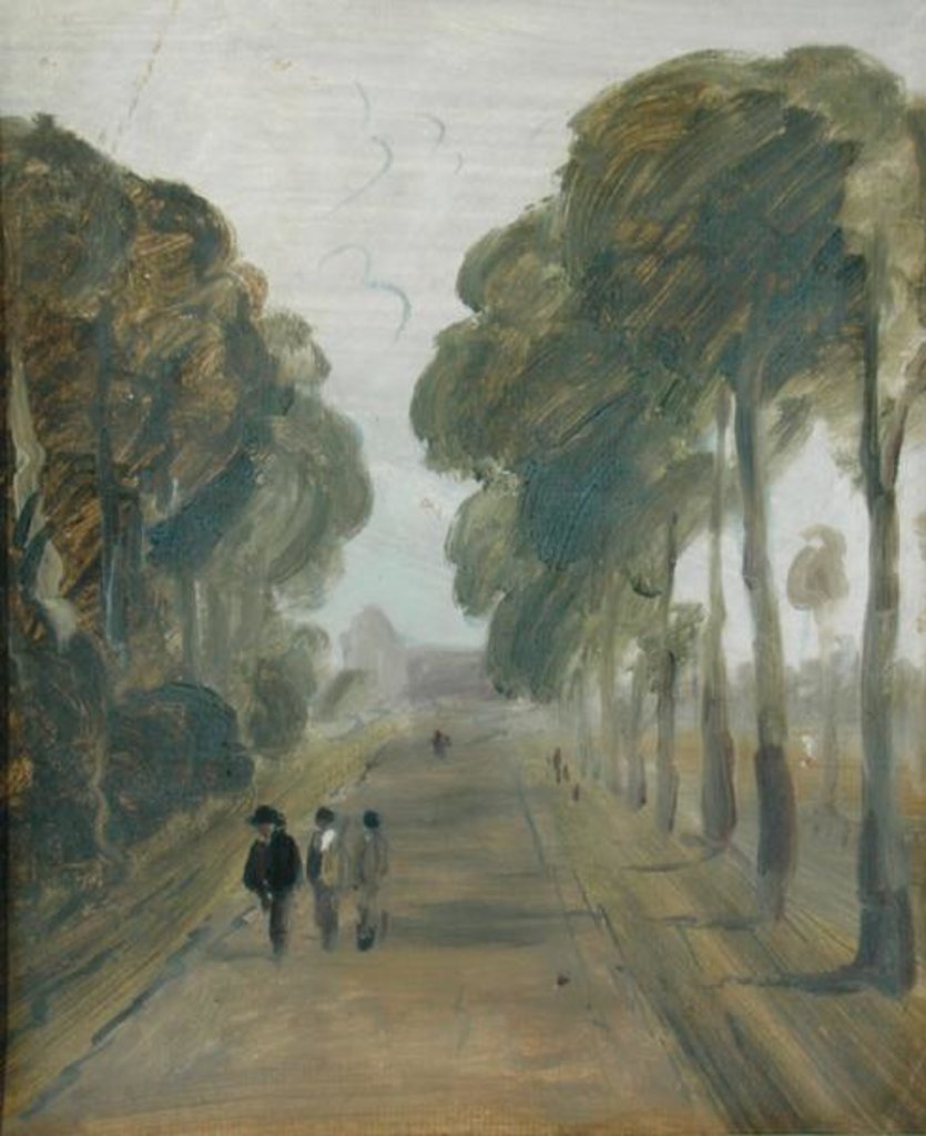 Detail of Avenue of Trees with Figures, previously attributed to J.M.W. Turner and also attributed to Peter de Wint, 1805-10 by English School